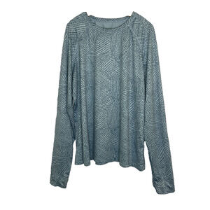 Women's Large Orvis Dry-Fit Outdoor Blue Pattern Long Sleeve Shirt